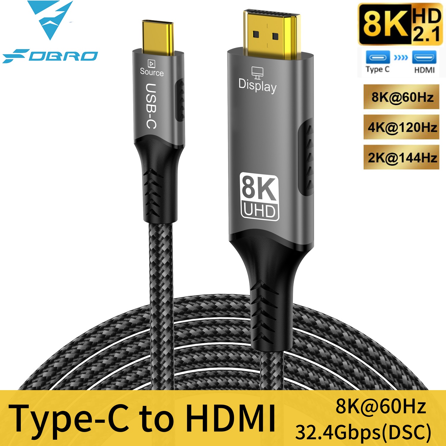 Esports Gaming Bundle - 8K Type C naar HDMI 2.1-kabel