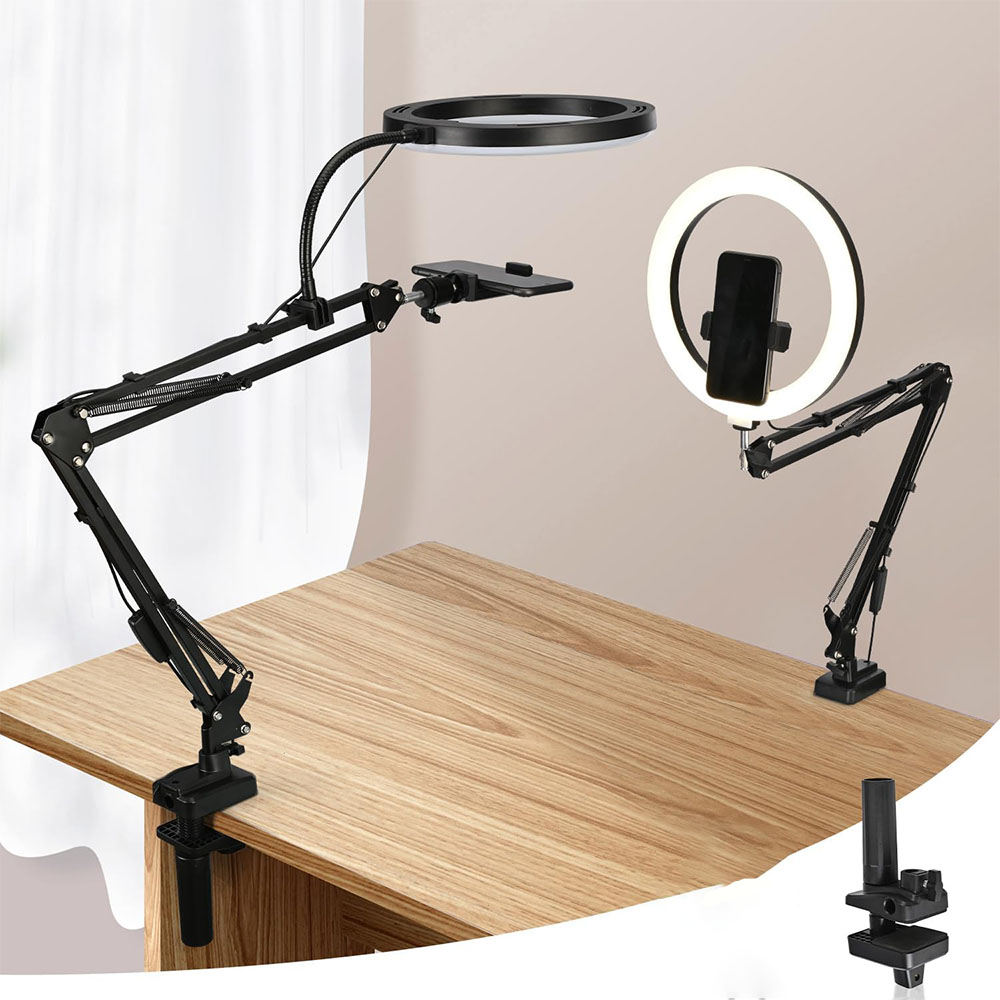 Webcam Ring Light - Ringlicht met standaard en telefoonhouder USB-ringlicht