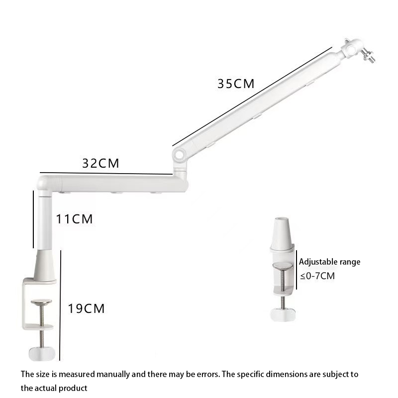 Microphone Arm Boom - Verstelbare Microfoon Ophanging Boom Schaararmstandaard Zwart/Wit