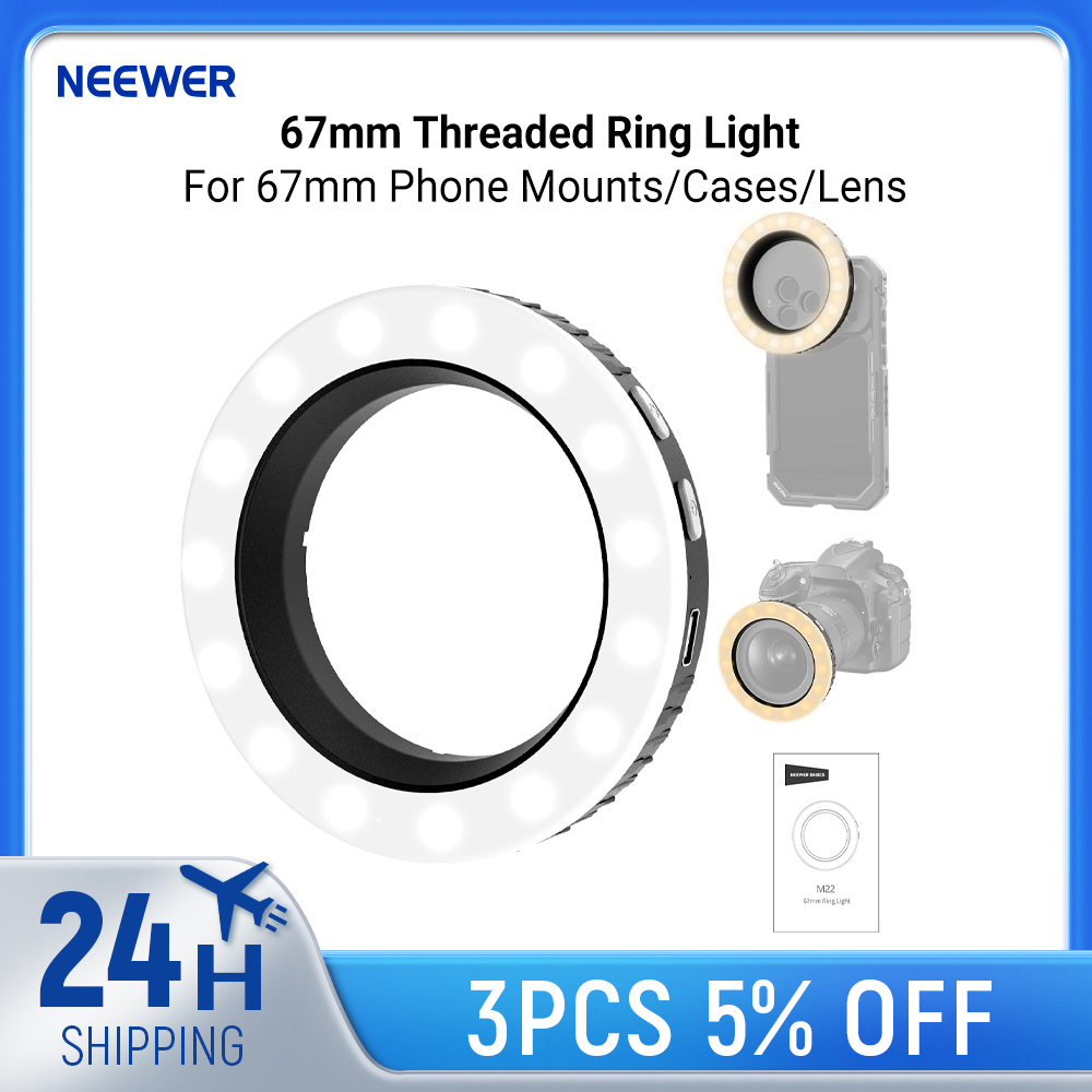 Webcam Ring Light - NEEWER Basics 67mm Ringlamp met schroefdraad