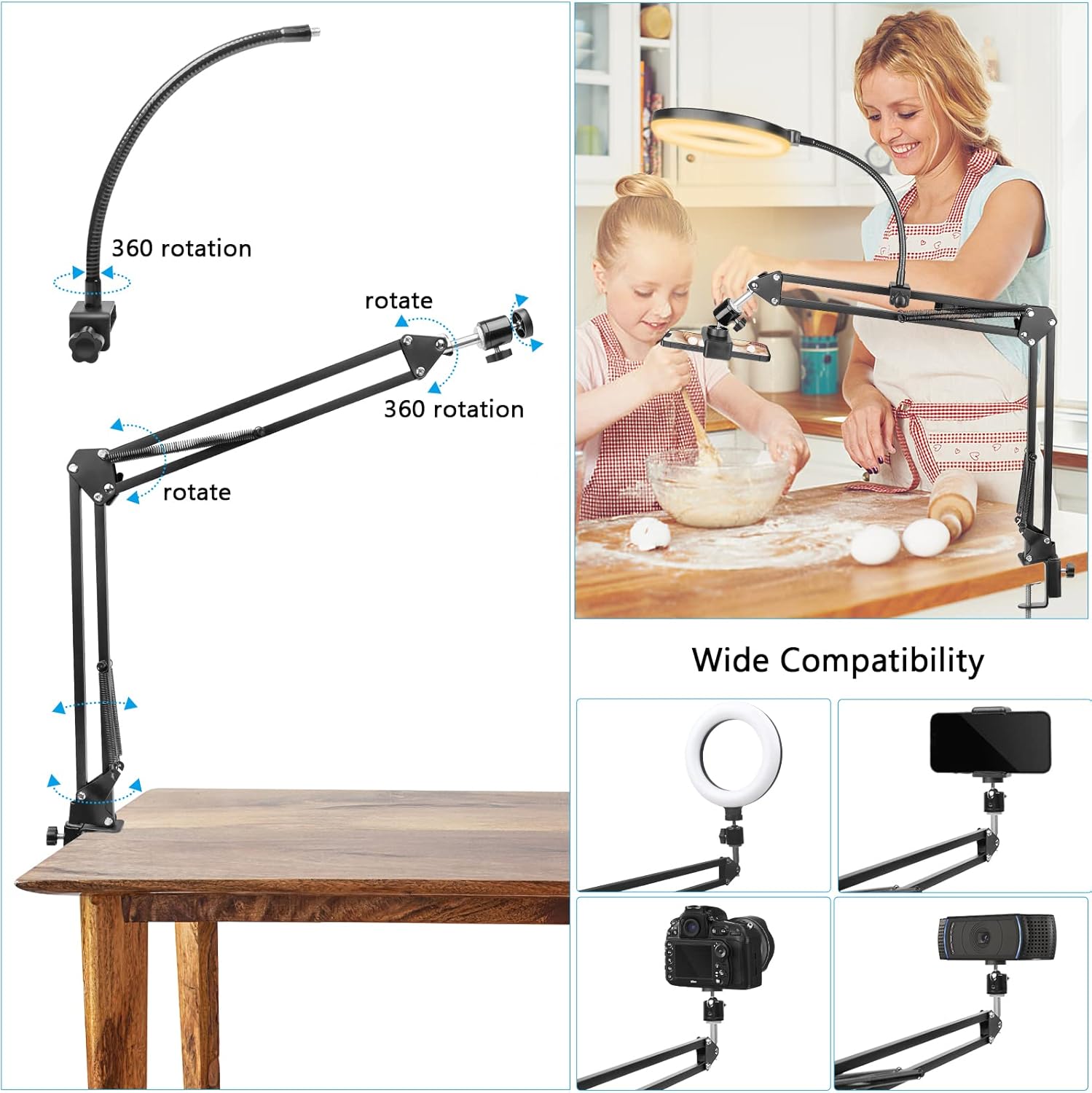 Ringlicht met standaard en tel - Webcam Ring Light recensie en prijs