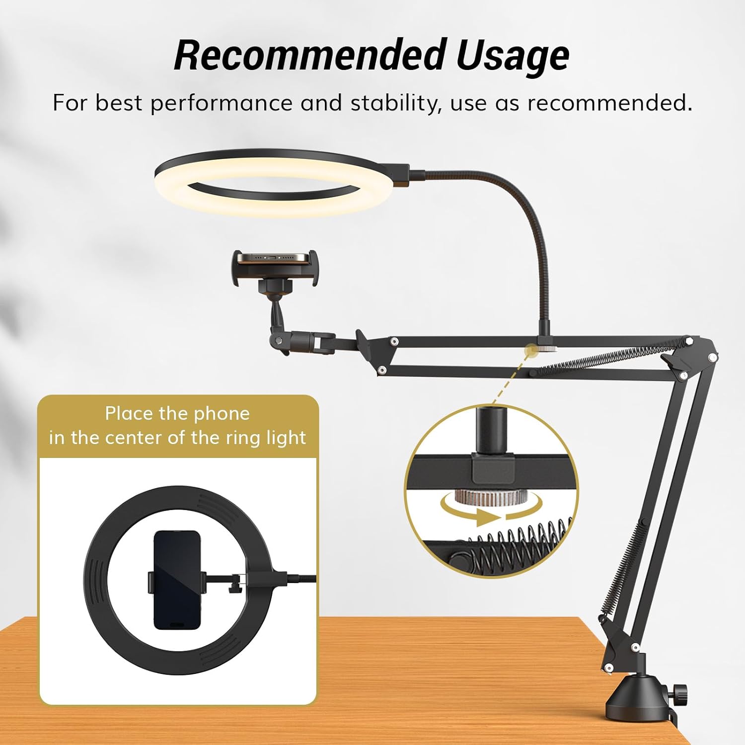 Ringlicht met standaard en tel - Webcam Ring Light recensie en prijs