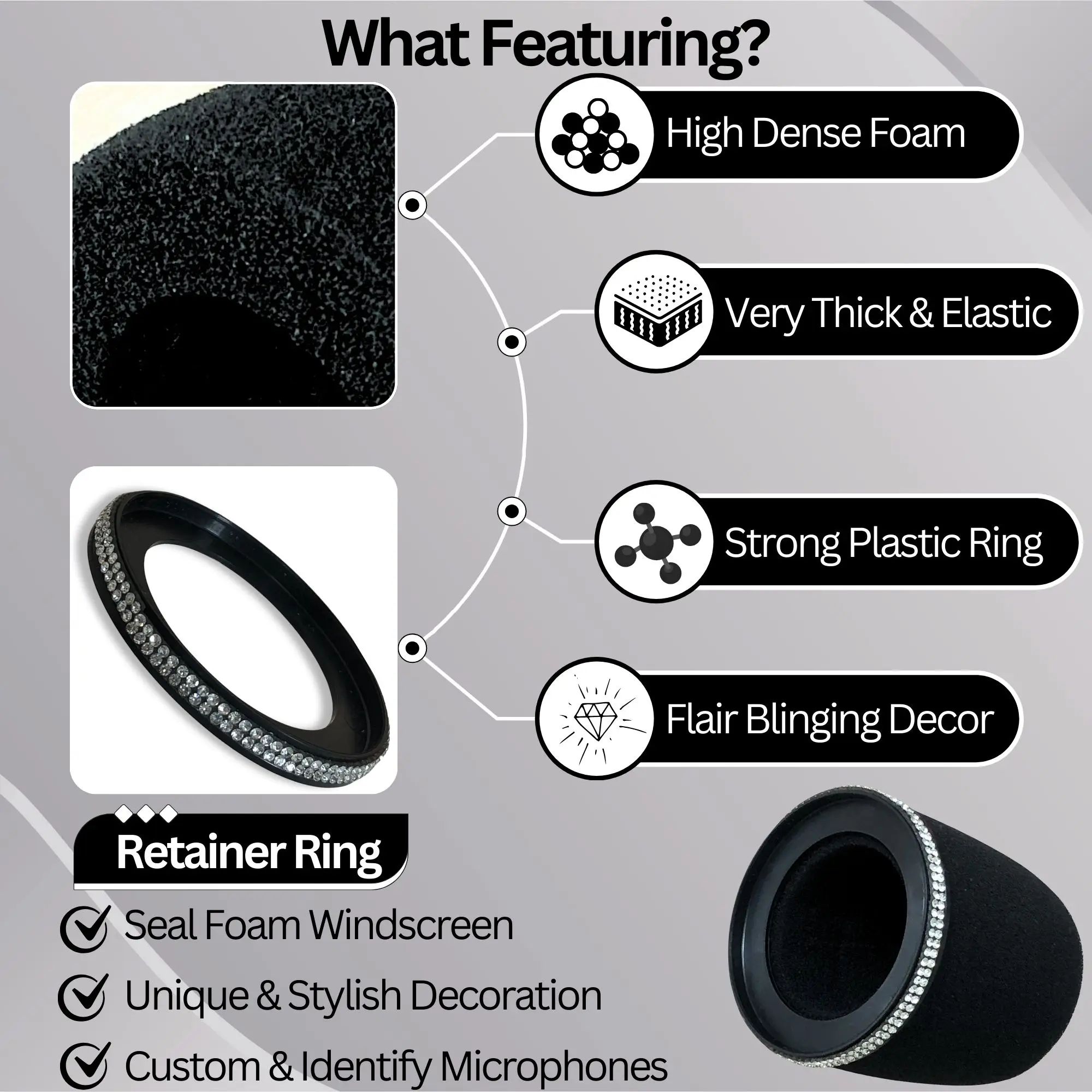 Sparkly MV7 Foam Pop Filter vo - Microphone Arm Boom recensie en prijs
