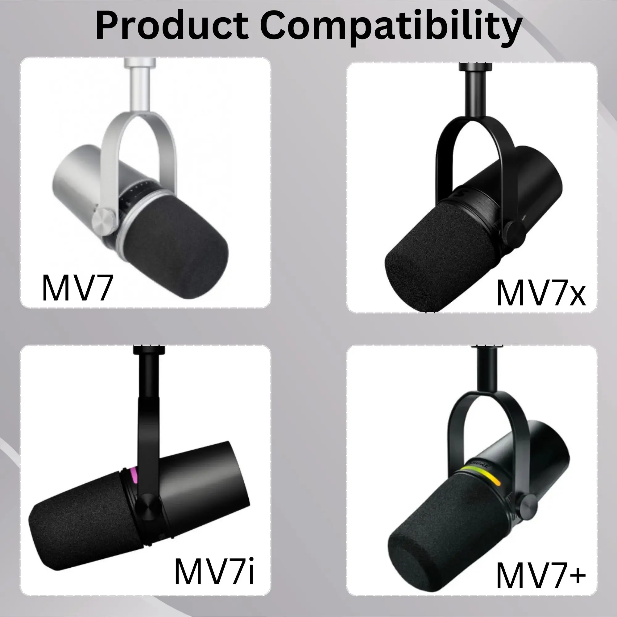 Sparkly MV7 Foam Pop Filter vo - Microphone Arm Boom recensie en prijs